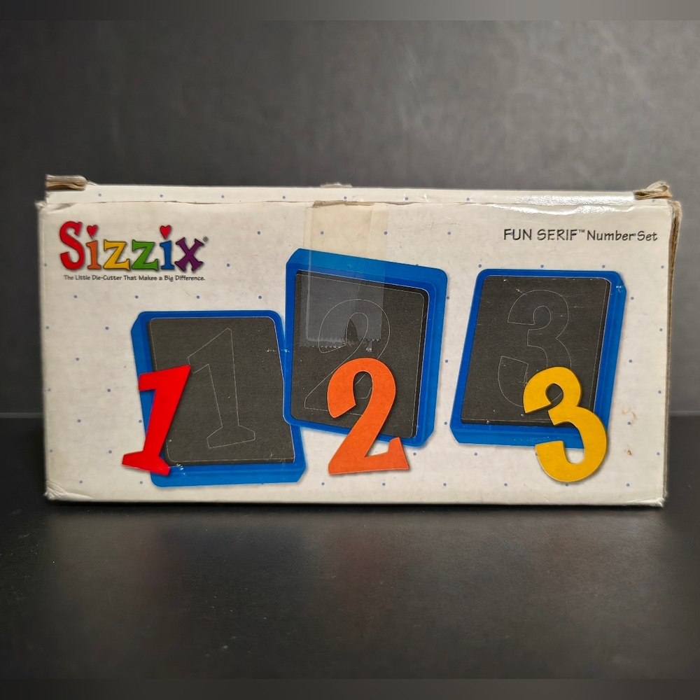 Sizzix Fun SERIF Number Set Complete 9 Dies - Scrapbooking Numbers 0-9 38-0616